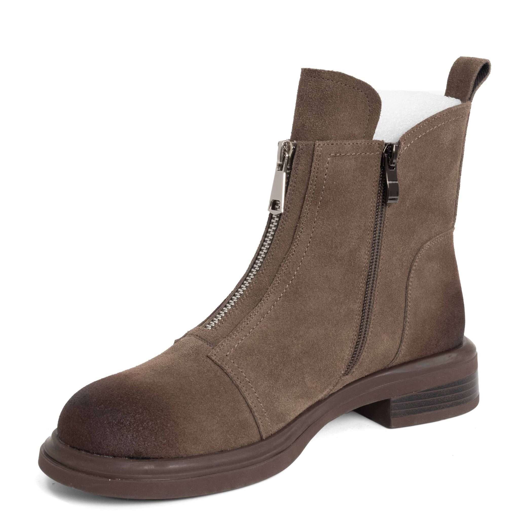 work boots for women with Grey cow fiber suede