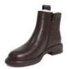 work boots for women with Coffee microfiber leather