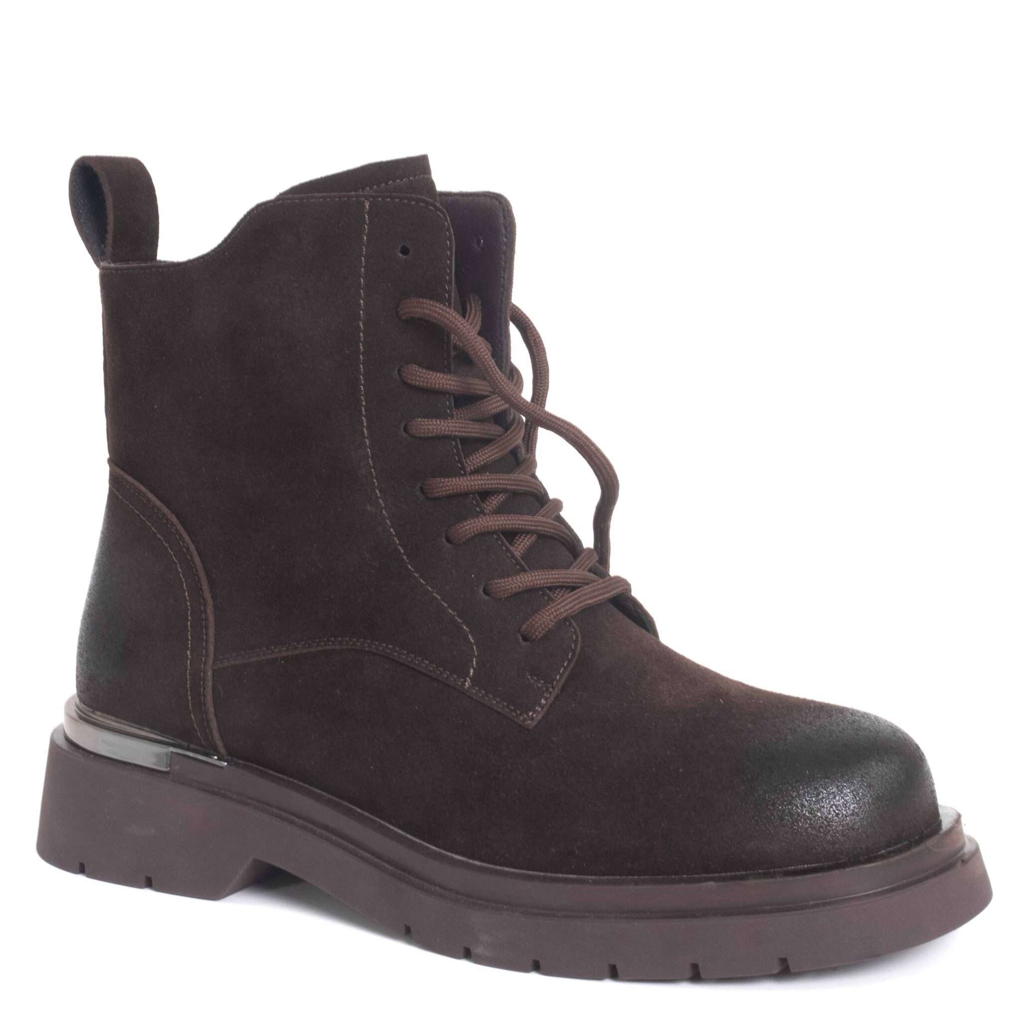 work boots for women with Brown cow fiber suede