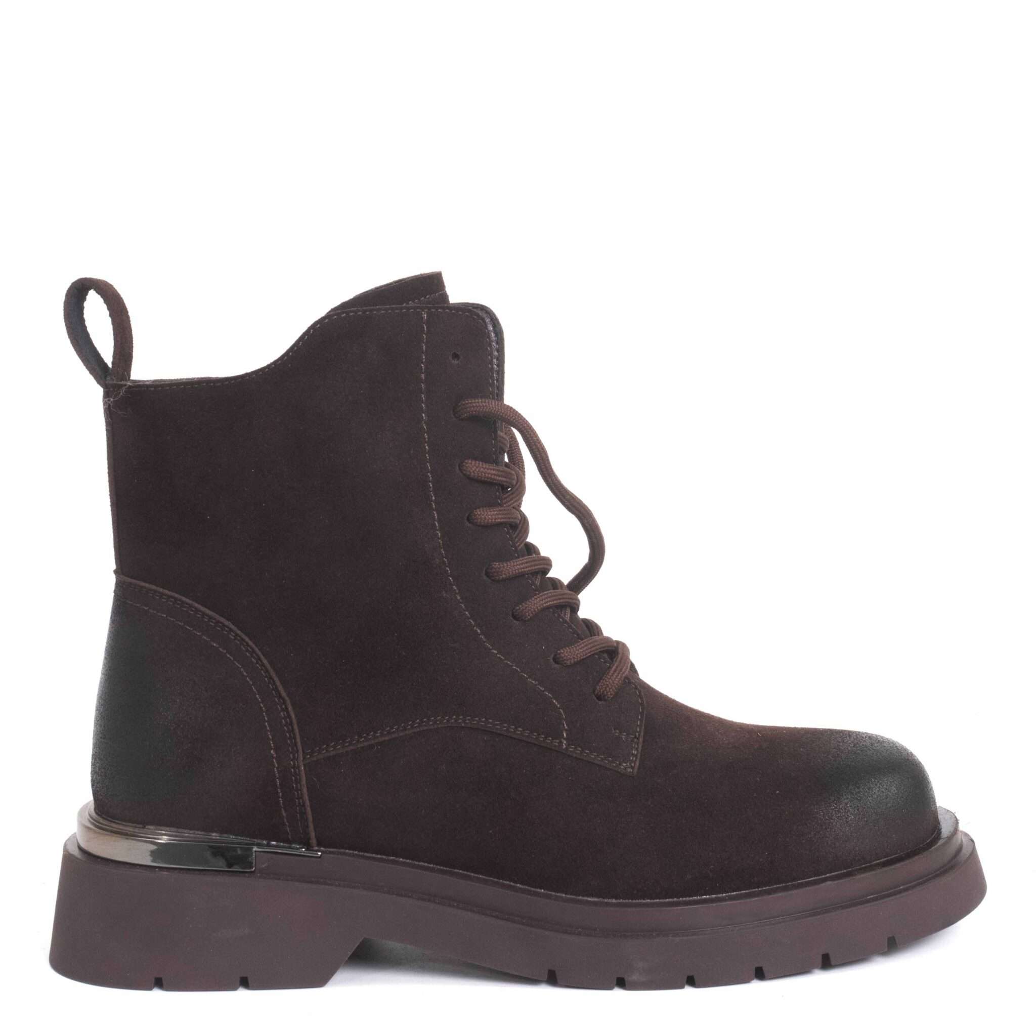 work boots for women with Brown cow fiber suede