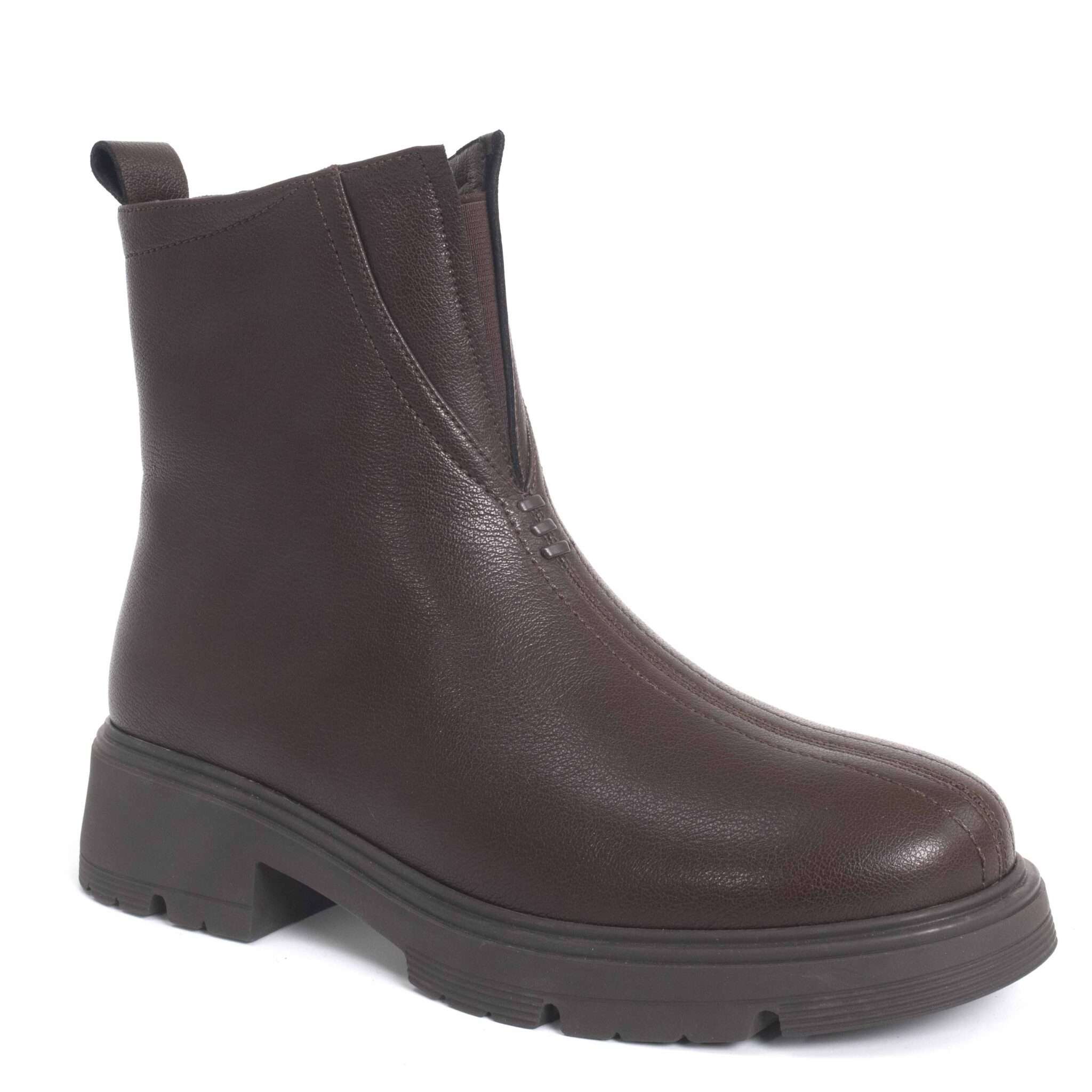 work boots for women with Brown microfiber leather