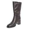 New heeled ankle boots for women with dark brown microfiber leather with low MOQ