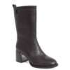 New heeled ankle boots for women with dark brown microfiber leather