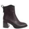 women high heel boots with Coffee microfiber leather