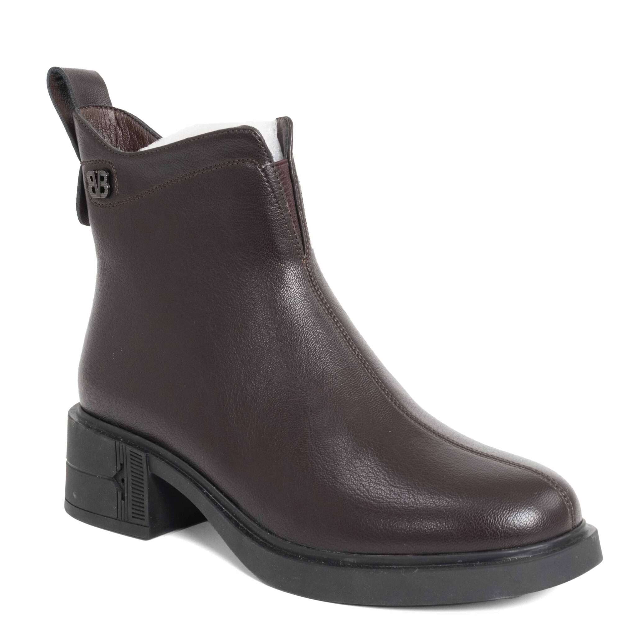 work boots for women with Dark brown microfiber leather