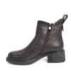 work boots for women with Dark brown microfiber leather