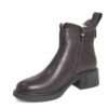work boots for women with Dark brown microfiber leather