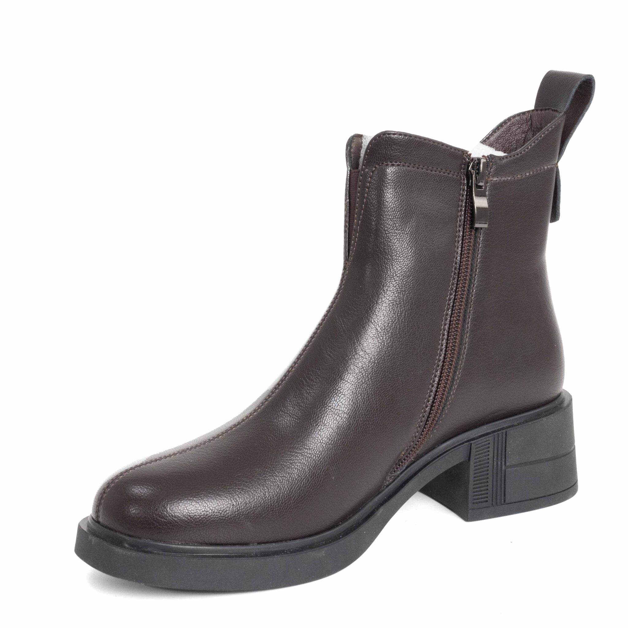 work boots for women with Dark brown microfiber leather